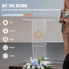 image:imageVEVOR Acrylic Podium 47 Clear Acrylic Podium Stand with Wide Reading Surface amp Storage Shelf FloorStanding Clear Pulpits Acrylic for Church Office School47 White