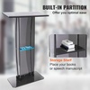 image:imageVEVOR Acrylic Podium 47 Clear Acrylic Podium Stand with Wide Reading Surface amp Storage Shelf FloorStanding Clear Pulpits Acrylic for Church Office School47 Black