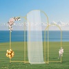 image:imageVEVOR Arch Backdrop Stand 6Ft 5Ft amp 4Ft Set of 3 Balloon Metal Arch Stand for Ceremony Gold Wedding Arch Backdrop Stand Fit for Birthday Party Baby Shower Graduations Holiday6ft 5ft 4ft