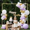 image:imageVEVOR Arch Backdrop Stand 6Ft 5Ft amp 4Ft Set of 3 Balloon Metal Arch Stand for Ceremony Gold Wedding Arch Backdrop Stand Fit for Birthday Party Baby Shower Graduations Holiday88ft