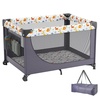 image:imageVEVOR Baby Travel Crib and Play Yard Folding Baby Playpen with Soft Mattress Pad Portable Toddlers Crib with Breathable Mesh and Travel Bag IndoorOutdoor Kid Activity Center for 036 Months Babies
