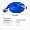 image:imageVEVOR Backwash Hose 15 in x 100 ft Blue PVC Hose with Clamps Camlock Aluminum Fittings Fit Various Pumps for Sewage Treatment Water Transportation and More Agricultural Purposes112 x 100 with connector