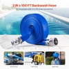 image:imageVEVOR Backwash Hose 15 in x 100 ft Blue PVC Hose with Clamps Camlock Aluminum Fittings Fit Various Pumps for Sewage Treatment Water Transportation and More Agricultural Purposes2 x 100 with connector