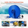 image:imageVEVOR Backwash Hose 15 in x 100 ft Blue PVC Hose with Clamps Camlock Aluminum Fittings Fit Various Pumps for Sewage Treatment Water Transportation and More Agricultural Purposes112 x 100 with connector