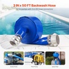 image:imageVEVOR Backwash Hose 15 in x 100 ft Blue PVC Hose with Clamps Camlock Aluminum Fittings Fit Various Pumps for Sewage Treatment Water Transportation and More Agricultural Purposes3 x 50 with connector