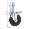 image:imageVEVOR Baker Scaffold Wheels 5 Scaffolding Rubber Swivel Caster Wheels with Dual Locking Heavy Duty Casters 126 Square Stem 330LBS Capacity per Wheel5 Square Tube Stem