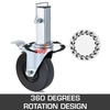image:imageVEVOR Baker Scaffold Wheels 5 Scaffolding Rubber Swivel Caster Wheels with Dual Locking Heavy Duty Casters 126 Square Stem 330LBS Capacity per Wheel5 Square Tube Stem
