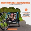 image:imageVEVOR Bike Trailer for Toddlers Kids Single amp Double Seat Options 2in1 Canopy Carrier with Strong Frame Converts to Stroller Tow Behind Foldable Child Bicycle Trailer with Universal Coupler110lb W20in Wheel