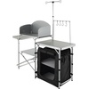 image:imageVEVOR Camping Kitchen Table Outdoor Camp Cooking Table Aluminum Portable Cook Station with Storage Cupboard Carrying Bag Detachable Windscreen Quick Setup for BBQ Party Picnic RV Travel BlackBlack