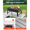 image:imageVEVOR Camping Kitchen Table Outdoor Camp Cooking Table Aluminum Portable Cook Station with Storage Cupboard Carrying Bag Detachable Windscreen Quick Setup for BBQ Party Picnic RV Travel BlackBrown