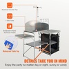 image:imageVEVOR Camping Kitchen Table Outdoor Camp Cooking Table Aluminum Portable Cook Station with Storage Cupboard Carrying Bag Detachable Windscreen Quick Setup for BBQ Party Picnic RV Travel BlackBlack