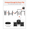 image:imageVEVOR Camping Kitchen Table Outdoor Camp Cooking Table Aluminum Portable Cook Station with Storage Cupboard Carrying Bag Detachable Windscreen Quick Setup for BBQ Party Picnic RV Travel BlackDeep Black