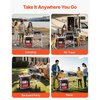 image:imageVEVOR Camping Kitchen Table Outdoor Camp Cooking Table Aluminum Portable Cook Station with Storage Cupboard Carrying Bag Detachable Windscreen Quick Setup for BBQ Party Picnic RV Travel BlackBrown