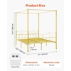 image:imageVEVOR Canopy Bed Frame Twin Size Metal Canopy Bed with Minimalist Headboard amp Four Posters Design Heavy Duty Steel Slats Support Underbed Storage Space No Box Spring Needed Easy Assembly PinkQueen