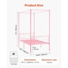 image:imageVEVOR Canopy Bed Frame Twin Size Metal Canopy Bed with Minimalist Headboard amp Four Posters Design Heavy Duty Steel Slats Support Underbed Storage Space No Box Spring Needed Easy Assembly PinkTwin