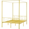 image:imageVEVOR Canopy Bed Frame Twin Size Metal Canopy Bed with Minimalist Headboard amp Four Posters Design Heavy Duty Steel Slats Support Underbed Storage Space No Box Spring Needed Easy Assembly PinkFull
