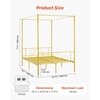 image:imageVEVOR Canopy Bed Frame Twin Size Metal Canopy Bed with Minimalist Headboard amp Four Posters Design Heavy Duty Steel Slats Support Underbed Storage Space No Box Spring Needed Easy Assembly PinkFull