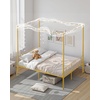 image:imageVEVOR Canopy Bed Frame Twin Size Metal Canopy Bed with Minimalist Headboard amp Four Posters Design Heavy Duty Steel Slats Support Underbed Storage Space No Box Spring Needed Easy Assembly PinkFull