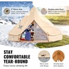 image:imageVEVOR Canvas Tent Bell Yurt 4 Seasons for Camping with Stove Jack Breathable Holds up to 4 People Family Camping Outdoor Hunting Party3m98ft