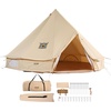 image:imageVEVOR Canvas Tent Bell Yurt 4 Seasons for Camping with Stove Jack Breathable Holds up to 4 People Family Camping Outdoor Hunting Party4m1312ft