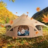 image:imageVEVOR Canvas Tent Bell Yurt 4 Seasons for Camping with Stove Jack Breathable Holds up to 4 People Family Camping Outdoor Hunting Party5m164ftside pole