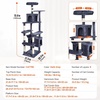 image:imageVEVOR Cat Tree for Indoor Cats 685 Cat Tower with 2 Cat Condos Sisal Scratching Post Hammocks Top Perches Jumping Platforms and Ramp Cat Furniture Activity Center with Hang Balls Light GreyDark Grey