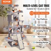 image:imageVEVOR Cat Tree for Indoor Cats 685 Cat Tower with 2 Cat Condos Sisal Scratching Post Hammocks Top Perches Jumping Platforms and Ramp Cat Furniture Activity Center with Hang Balls Light GreyLight Grey