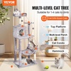 image:imageVEVOR Cat Tree for Indoor Cats 685 Cat Tower with 2 Cat Condos Sisal Scratching Post Hammocks Top Perches Jumping Platforms and Ramp Cat Furniture Activity Center with Hang Balls Light GreyLight Grey