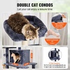 image:imageVEVOR Cat Tree for Indoor Cats 685 Cat Tower with 2 Cat Condos Sisal Scratching Post Hammocks Top Perches Jumping Platforms and Ramp Cat Furniture Activity Center with Hang Balls Light GreyDark Grey