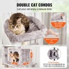 image:imageVEVOR Cat Tree for Indoor Cats 685 Cat Tower with 2 Cat Condos Sisal Scratching Post Hammocks Top Perches Jumping Platforms and Ramp Cat Furniture Activity Center with Hang Balls Light GreyLight Grey