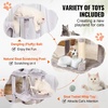 image:imageVEVOR Cat Tree for Indoor Cats 685 Cat Tower with 2 Cat Condos Sisal Scratching Post Hammocks Top Perches Jumping Platforms and Ramp Cat Furniture Activity Center with Hang Balls Light GreyLight Grey