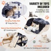 image:imageVEVOR Cat Tree for Indoor Cats 685 Cat Tower with 2 Cat Condos Sisal Scratching Post Hammocks Top Perches Jumping Platforms and Ramp Cat Furniture Activity Center with Hang Balls Light GreyDark Grey