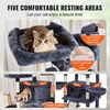 image:imageVEVOR Cat Tree for Indoor Cats 685 Cat Tower with 2 Cat Condos Sisal Scratching Post Hammocks Top Perches Jumping Platforms and Ramp Cat Furniture Activity Center with Hang Balls Light GreyDark Grey