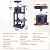 image:imageVEVOR Cat Tree for Indoor Cats 685 Cat Tower with 2 Cat Condos Sisal Scratching Post Hammocks Top Perches Jumping Platforms and Ramp Cat Furniture Activity Center with Hang Balls Light GreyDark Grey