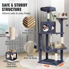 image:imageVEVOR Cat Tree for Indoor Cats 685 Cat Tower with 2 Cat Condos Sisal Scratching Post Hammocks Top Perches Jumping Platforms and Ramp Cat Furniture Activity Center with Hang Balls Light GreyDark Grey