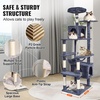 image:imageVEVOR Cat Tree for Indoor Cats 685 Cat Tower with 2 Cat Condos Sisal Scratching Post Hammocks Top Perches Jumping Platforms and Ramp Cat Furniture Activity Center with Hang Balls Light GreyDark Grey