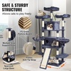 image:imageVEVOR Cat Tree for Indoor Cats 685 Cat Tower with 2 Cat Condos Sisal Scratching Post Hammocks Top Perches Jumping Platforms and Ramp Cat Furniture Activity Center with Hang Balls Light GreyDark Grey