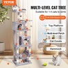 image:imageVEVOR Cat Tree for Indoor Cats 685 Cat Tower with 2 Cat Condos Sisal Scratching Post Hammocks Top Perches Jumping Platforms and Ramp Cat Furniture Activity Center with Hang Balls Light GreyLight Grey