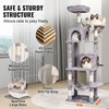 image:imageVEVOR Cat Tree for Indoor Cats 685 Cat Tower with 2 Cat Condos Sisal Scratching Post Hammocks Top Perches Jumping Platforms and Ramp Cat Furniture Activity Center with Hang Balls Light GreyLight Grey