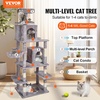 image:imageVEVOR Cat Tree for Indoor Cats 685 Cat Tower with 2 Cat Condos Sisal Scratching Post Hammocks Top Perches Jumping Platforms and Ramp Cat Furniture Activity Center with Hang Balls Light GreyLight Grey