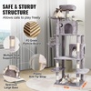 image:imageVEVOR Cat Tree for Indoor Cats 685 Cat Tower with 2 Cat Condos Sisal Scratching Post Hammocks Top Perches Jumping Platforms and Ramp Cat Furniture Activity Center with Hang Balls Light GreyLight Grey