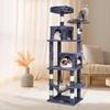 image:imageVEVOR Cat Tree for Indoor Cats 685 Cat Tower with 2 Cat Condos Sisal Scratching Post Hammocks Top Perches Jumping Platforms and Ramp Cat Furniture Activity Center with Hang Balls Light GreyDark Grey