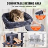 image:imageVEVOR Cat Tree for Indoor Cats 685 Cat Tower with 2 Cat Condos Sisal Scratching Post Hammocks Top Perches Jumping Platforms and Ramp Cat Furniture Activity Center with Hang Balls Light GreyDark Grey