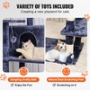 image:imageVEVOR Cat Tree for Indoor Cats 685 Cat Tower with 2 Cat Condos Sisal Scratching Post Hammocks Top Perches Jumping Platforms and Ramp Cat Furniture Activity Center with Hang Balls Light GreyDark Grey