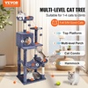 image:imageVEVOR Cat Tree for Indoor Cats 685 Cat Tower with 2 Cat Condos Sisal Scratching Post Hammocks Top Perches Jumping Platforms and Ramp Cat Furniture Activity Center with Hang Balls Light GreyDark Grey