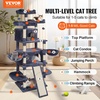 image:imageVEVOR Cat Tree for Indoor Cats 685 Cat Tower with 2 Cat Condos Sisal Scratching Post Hammocks Top Perches Jumping Platforms and Ramp Cat Furniture Activity Center with Hang Balls Light GreyDark Grey