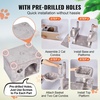 image:imageVEVOR Cat Tree for Indoor Cats 685 Cat Tower with 2 Cat Condos Sisal Scratching Post Hammocks Top Perches Jumping Platforms and Ramp Cat Furniture Activity Center with Hang Balls Light GreyLight Grey
