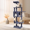 image:imageVEVOR Cat Tree for Indoor Cats 685 Cat Tower with 2 Cat Condos Sisal Scratching Post Hammocks Top Perches Jumping Platforms and Ramp Cat Furniture Activity Center with Hang Balls Light GreyDark Grey