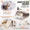 image:imageVEVOR Cat Tree for Indoor Cats 685 Cat Tower with 2 Cat Condos Sisal Scratching Post Hammocks Top Perches Jumping Platforms and Ramp Cat Furniture Activity Center with Hang Balls Light GreyLight Grey