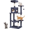 image:imageVEVOR Cat Tree for Indoor Cats 685 Cat Tower with 2 Cat Condos Sisal Scratching Post Hammocks Top Perches Jumping Platforms and Ramp Cat Furniture Activity Center with Hang Balls Light GreyDark Grey